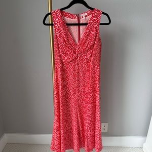 Rebecca Taylor red floral midi dress